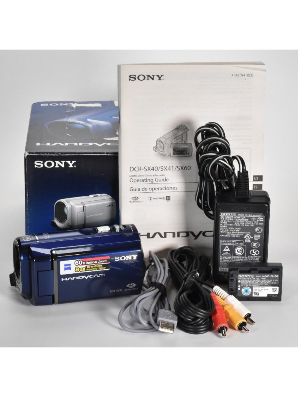 Sony DCR-SX41 8GB Handycam Camcorder 60x Optical Zoom 2.7" Touch LCD 8GB Memory
